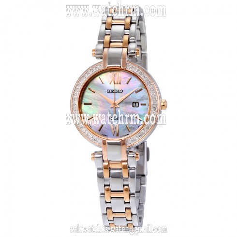 Seiko Solar Mother of Pearl Dial Two-tone Ladies Watch SUT184