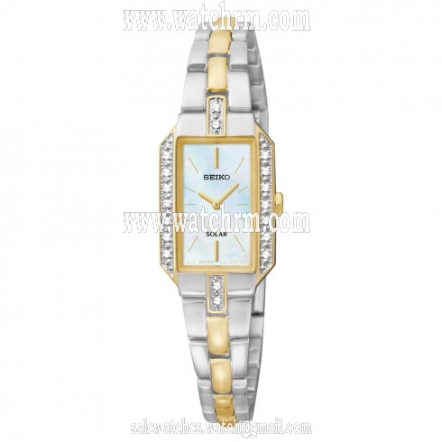 Seiko Solar Mother of Pearl Dial Two-tone Ladies Watch SUP234