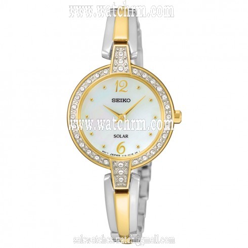 Seiko Solar Mother of Pearl Dial Two-tone Ladies Watch SUP288
