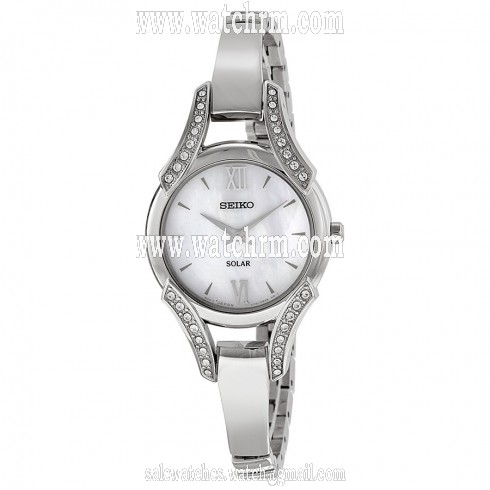 Seiko Solar Mother of Pearl Stainless Steel Ladies Watch SUP213