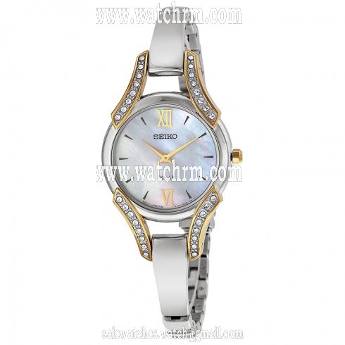 Seiko Solar Mother of Pearl Stainless Steel Ladies Watch SUP214