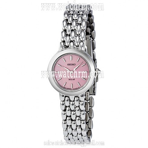 Seiko Solar Quartz Pink Dial Ladies Watch SUP021