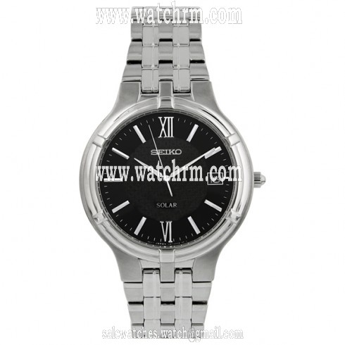 Seiko Solar Quartz Stainless Steel Men's Watch SNE027