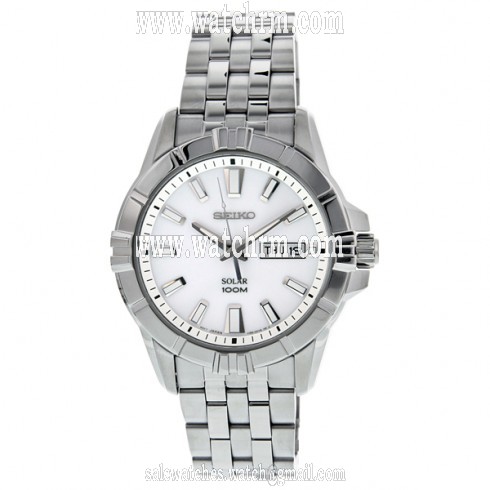 Seiko Solar Quartz Stainless Steel Men's Watch SNE175