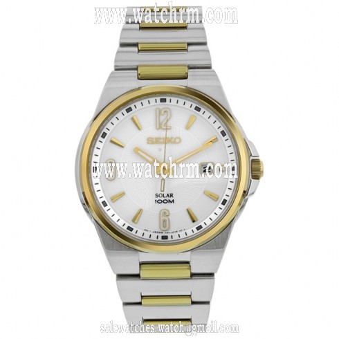 Seiko Solar Quartz Two-tone Men's Watch SNE210
