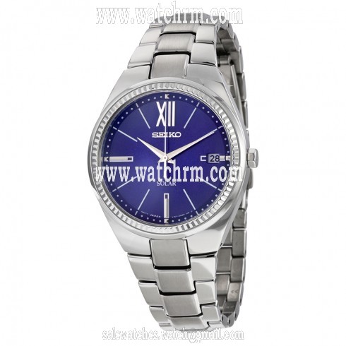 Seiko Solar Recraft Blue Dial Stainless Steel Ladies Watch SNE879