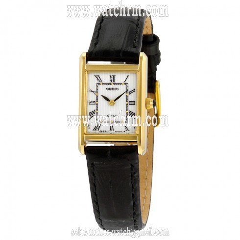 Seiko Solar Silver Dial Black Leather Ladies Watch SUP250