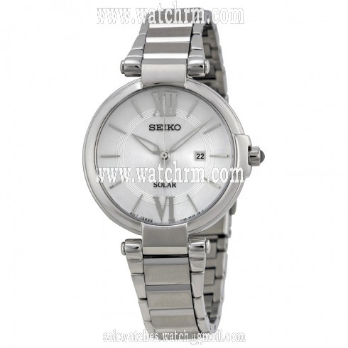 Seiko Solar Silver Dial Stainless Steel Ladies Watch SUT153