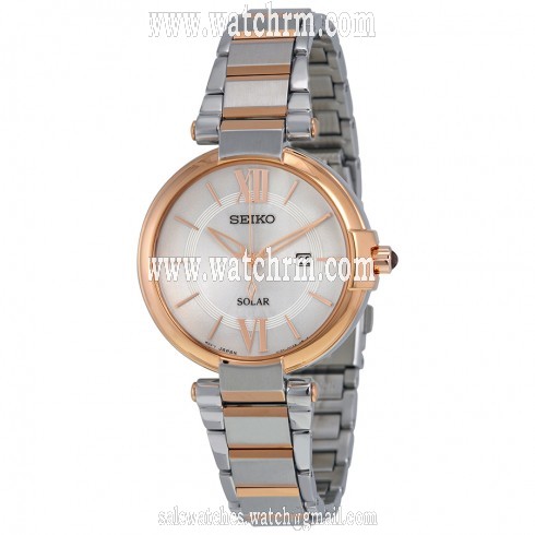 Seiko Solar Silver Dial Stainless Steel Ladies Watch SUT156