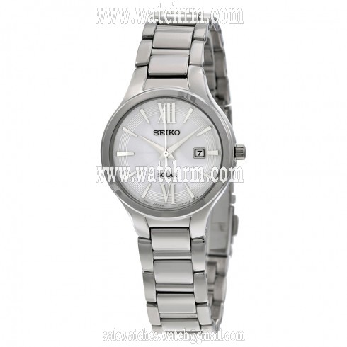 Seiko Solar Silver Dial Stainless Steel Ladies Watch SUT207