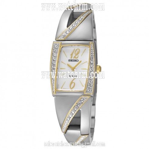 Seiko Solar Silver Dial Two-tone Ladies Watch SUP246