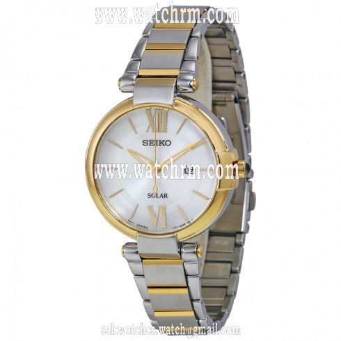 Seiko Solar Silver Dial Two-tone Ladies Watch SUT154