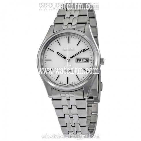 Seiko Solar White Dial Men's Watch SNE031