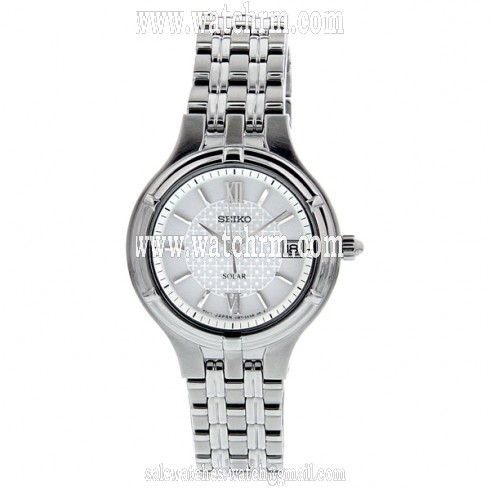 Seiko Solar White Dial Stainless Steel Ladies Watch SUT015