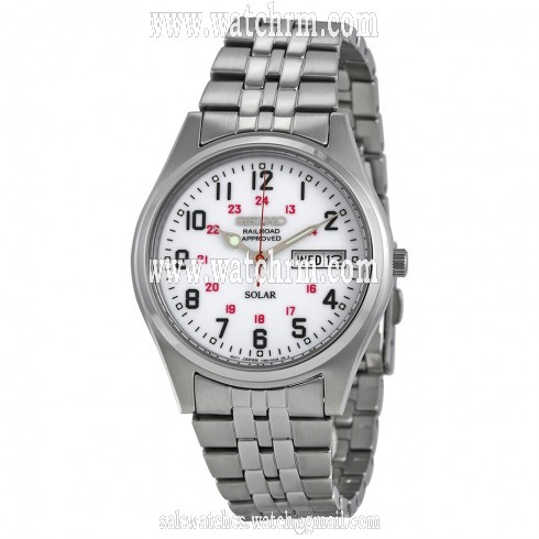 Seiko Solar White Dial Men's Watch SNE045