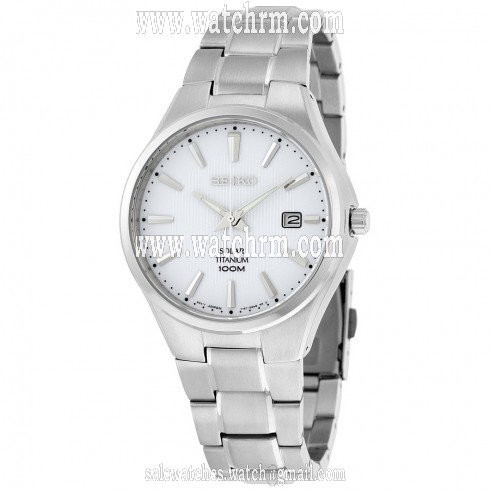 Seiko Solar White Dial Titanium Men's Watch SNE375