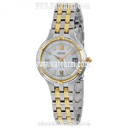 Seiko Solar White Dial Two-tone Stainless Steel Ladies Watch SUT020