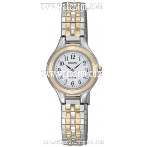 Seiko Solar White Dial Two-tone Stainless Steel Ladies Watch SUP100