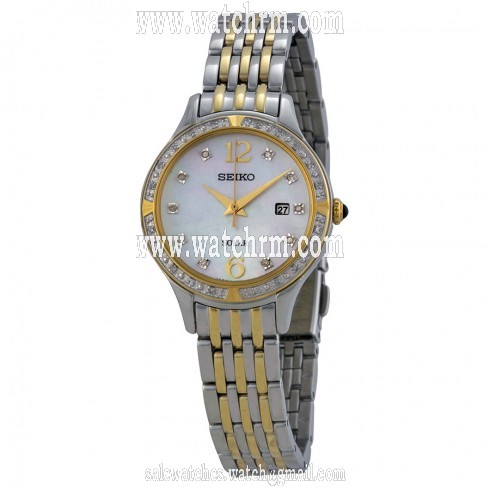 Seiko Solar White Dial Two-Tone Stainless Steel Ladies Watch SUT092