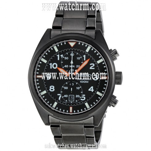 Seiko Sports Black Stainless Steel Chronograph Men's Watch SNN237