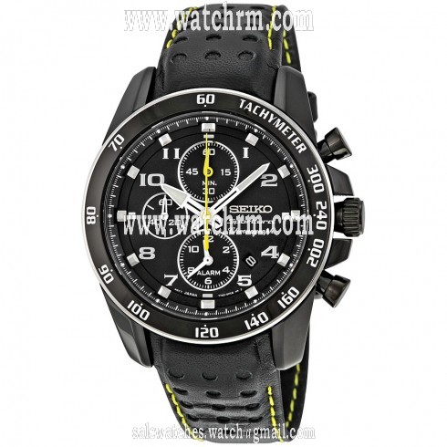 Seiko Sportura Chronograph Alarm Black Dial Men's Watch SNAE67