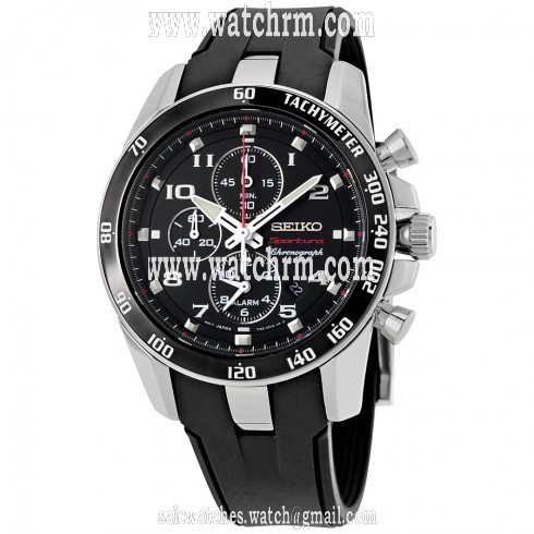 Seiko Sportura Chronograph Black Dial Men's Watch SNAE87