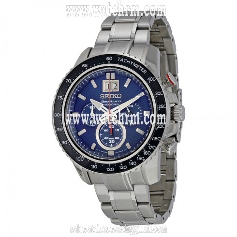 Seiko Sportura Chronograph Blue Dial Stainless Steel Men's Watch SPC135