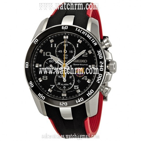 Seiko Sportura FC Barcelona Chronograph Black Dial Men's Watch SNAE93