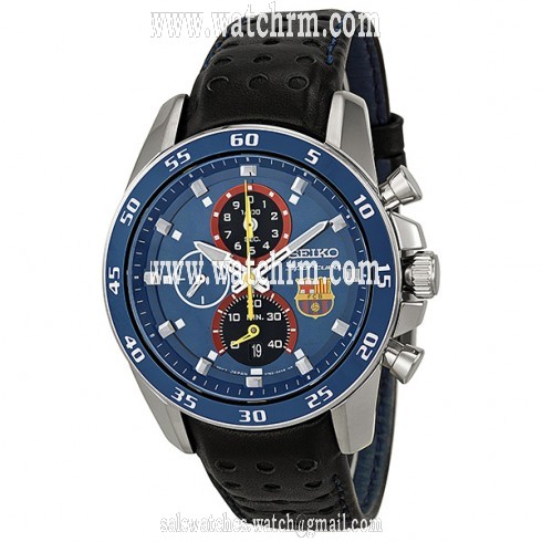 Seiko Sportura FC Barcelona Chronograph Blue Dial Men's Watch SPC089