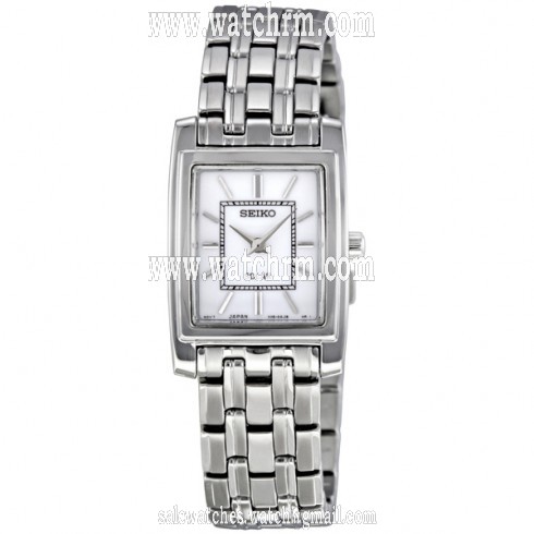 Seiko Stainless Steel White Dial Solar Power Ladies Watch SUP077