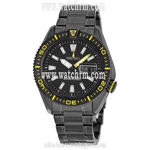 Seiko Superior Automatic Black Dial Black Ion-plated Men's Watch SRP499