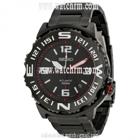 Seiko Superior Automatic Black Dial Black Steel Men's Watch SRP447