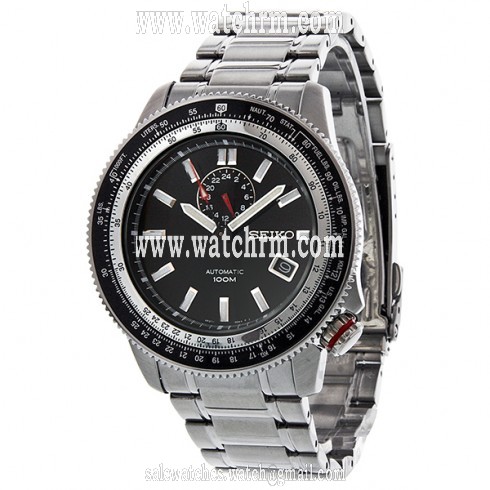 Seiko Superior Black Dial Stainless Steel Men's Watch SSA037