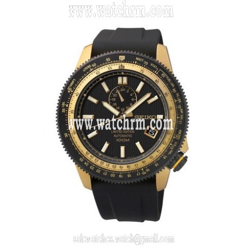 Seiko Superior Limited Automatic Black Dial Black Rubber Men's Watch SSA192