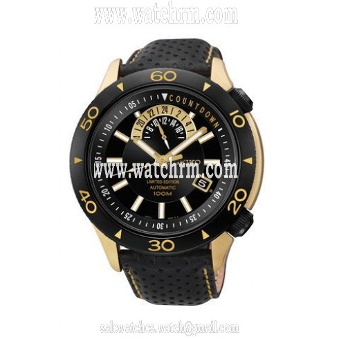 Seiko Superior Limited Edition Automatic Black Dial Black Leather Men's Watch SSA188