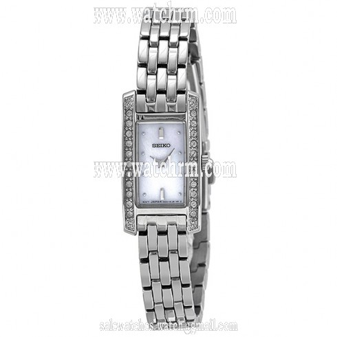 Seiko Swarovski Crystal Bezel Stainless Steel Bracelet Ladies Watch SUJG5