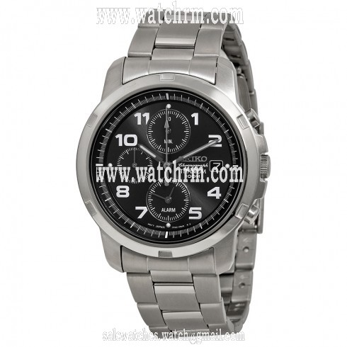 Seiko Titanium Black Dial Men's Watch SNA113