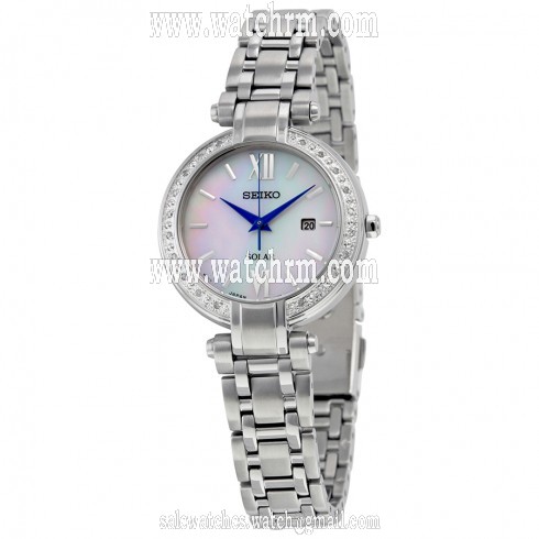 Seiko Tressia Mother of Pearl Dial Diamond Solar Ladies Watch SUT181
