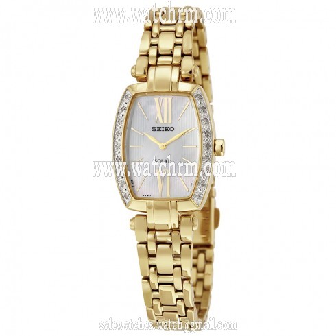 Seiko Tressia Mother of Pearl Dial Gold-tone Ladies Watch SUP286