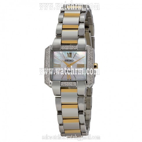 Seiko Tressia Solar Mother of Pearl Dial Diamond Two-tone Ladies Watch SUP239