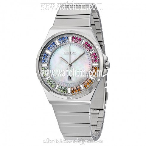 Seiko Valentines Day Mother of Pearl Stainless Steel Ladies Watch SXDG55
