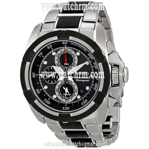 Seiko Velatura Black Dial Chronograph Stainless Steel Men's Watch SNAA93