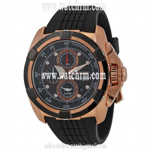 Seiko Velatura Chronograph Black Dial Black Rubber Mesn Watch SNE76P1