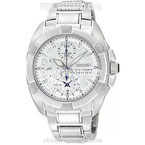 Seiko Velatura Chronograph White Dial Stainless Steel Men's Watch SNDZ19