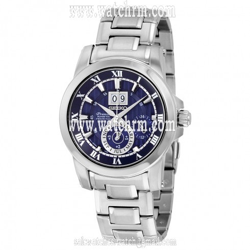 Seiko Velatura Kinetic Blue Dial Stainless Steel Men's Watch SNP113