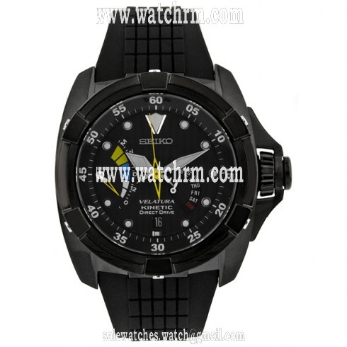 Seiko Velatura Kinetic Direct Drive Black Dial Men's Watch SRH013
