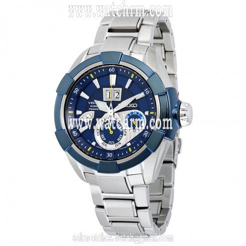 Seiko Velatura Kinetic Perpetual Blue Dial Stainless Steel Men's Watch SNP117