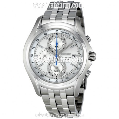 Seiko White Dial Chronograph Tachymeter Men's Watch SNAE81