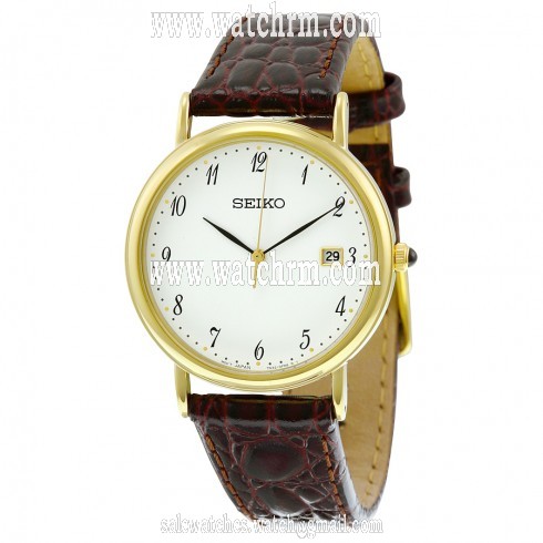 Seiko White Dial Gold-tone Men's Watch SKK700