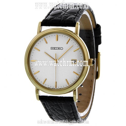 Seiko White Dial Gold Tone Stainless Steel Men's Watch SKK694